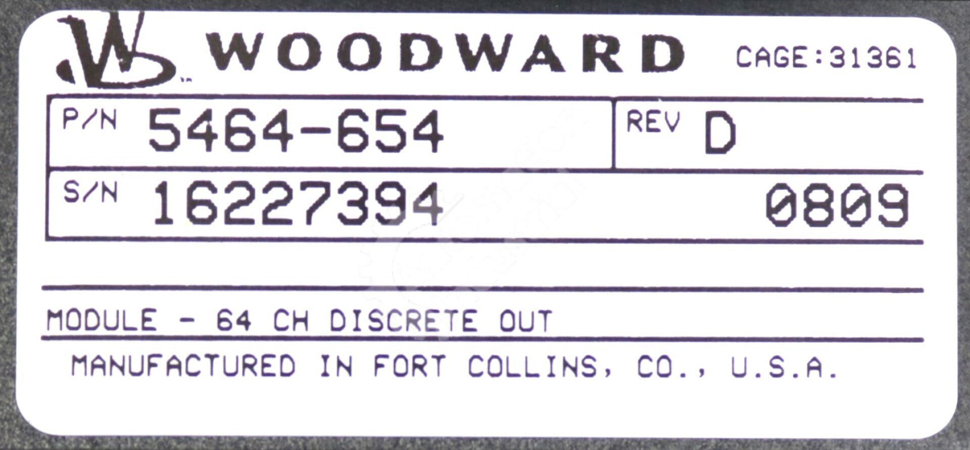 5464-654 By Woodward Micronet 64Ch Digital Output Discrete Module