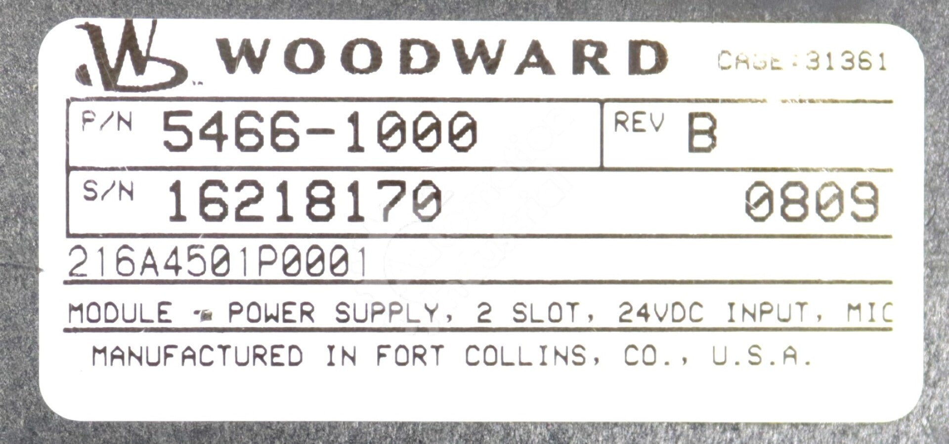 5466-1000 By Woodward 24VDC Micronet Power Supply Module