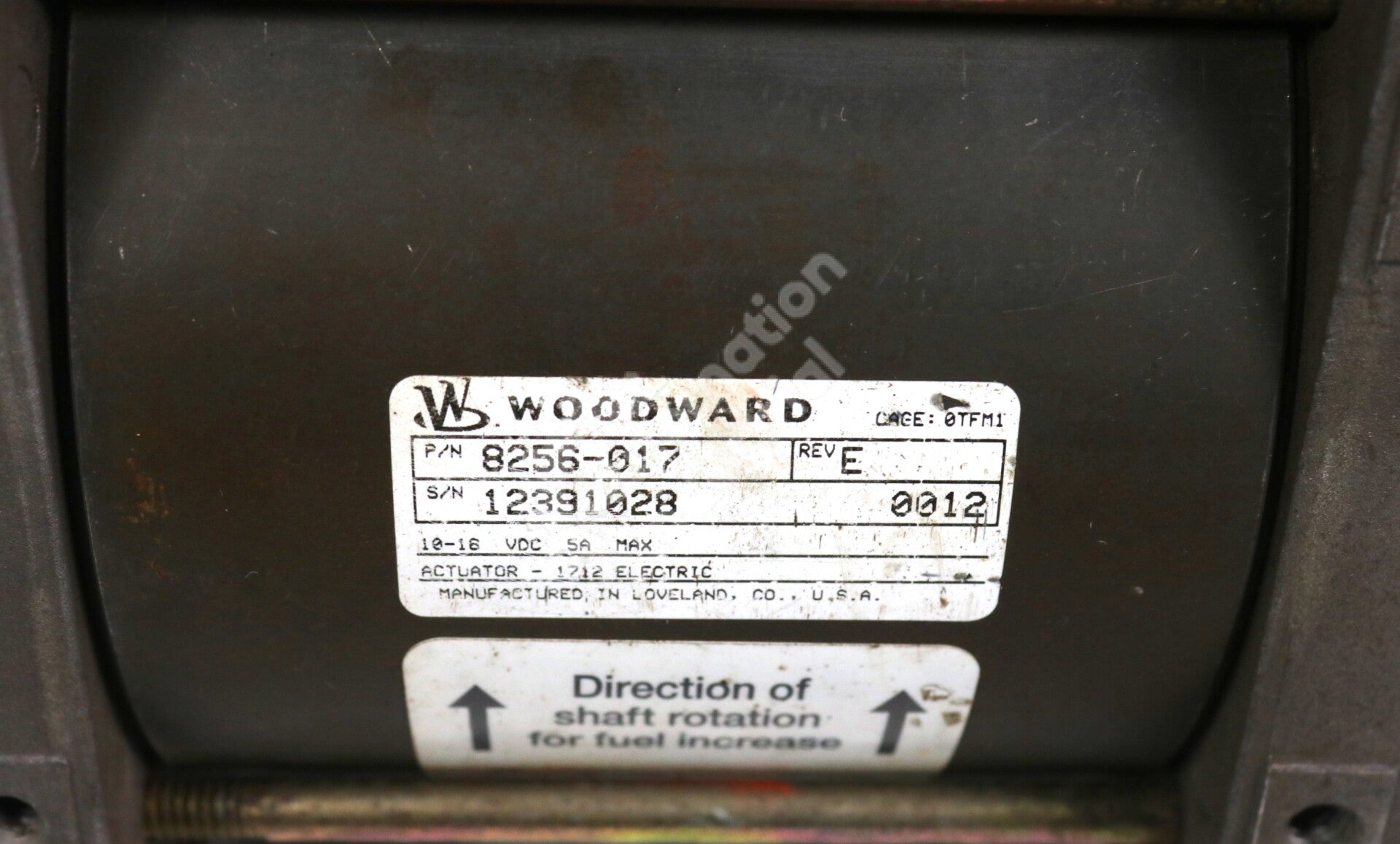 8256-017 By Wooward EPG 12VDC Rotary Actuator