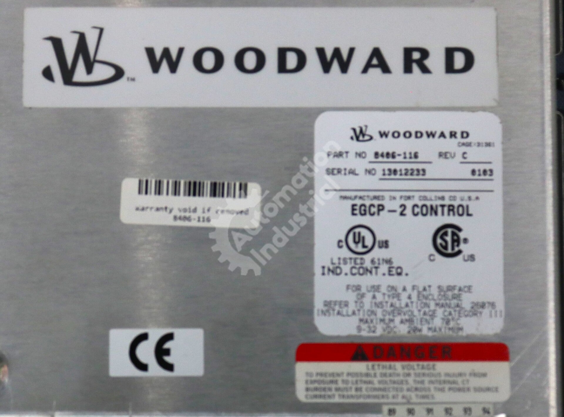 8406-116 By Woodward Digital Control Panel EGCP-2 Engine Generator Control