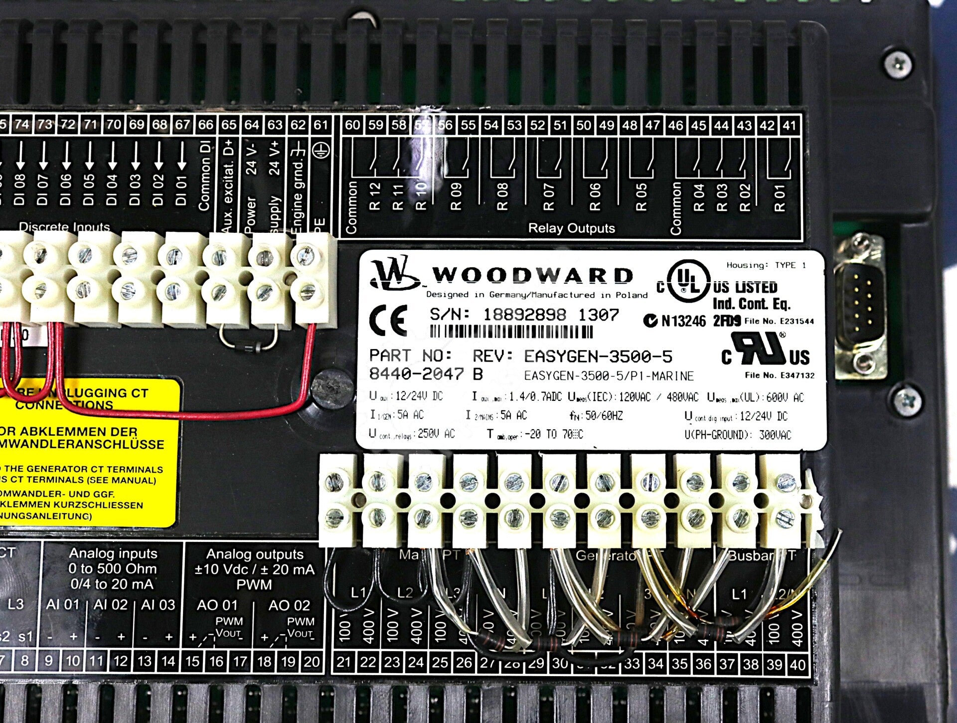 8440-2047 By Woodward 12-24VDC EasyGen 3500 Genset Controller