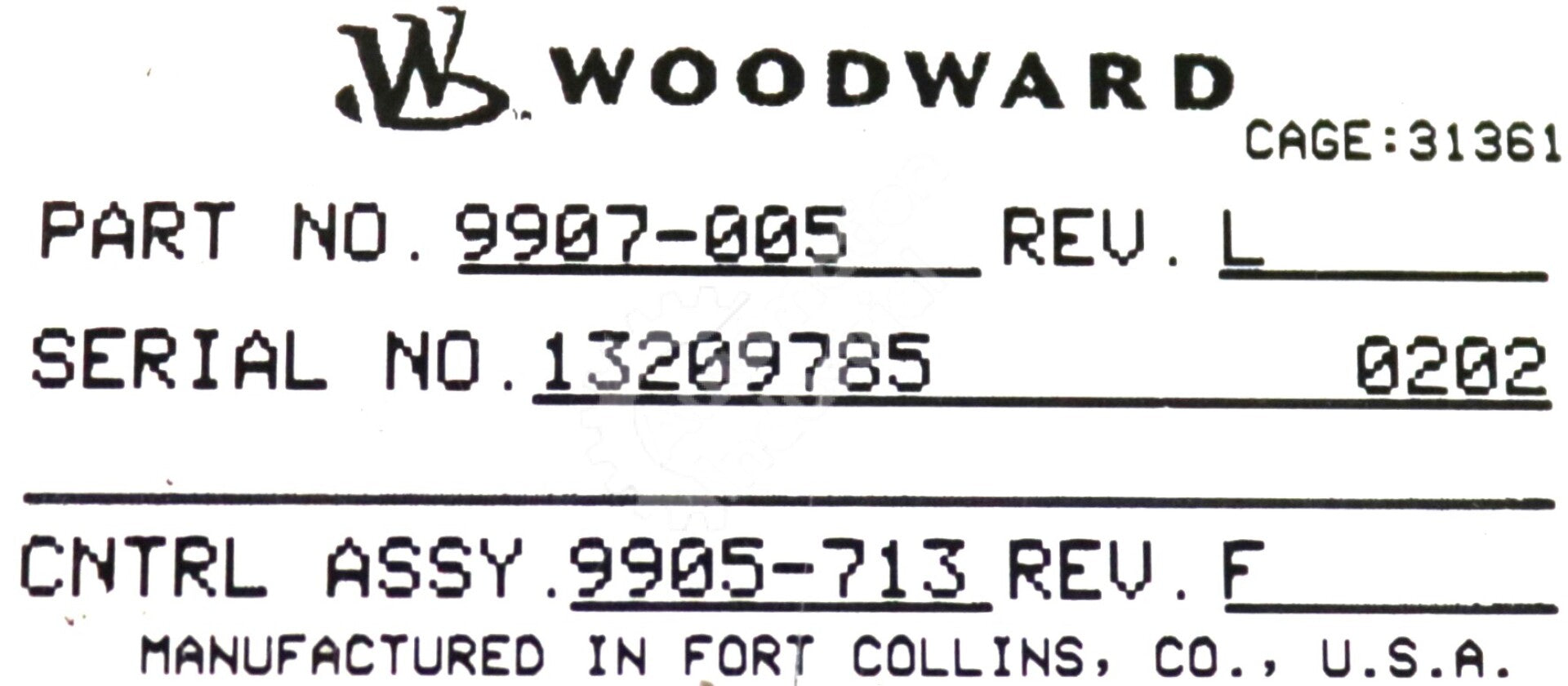 9907-005 By Woodward MSLC Master Synchronizer and Load Control