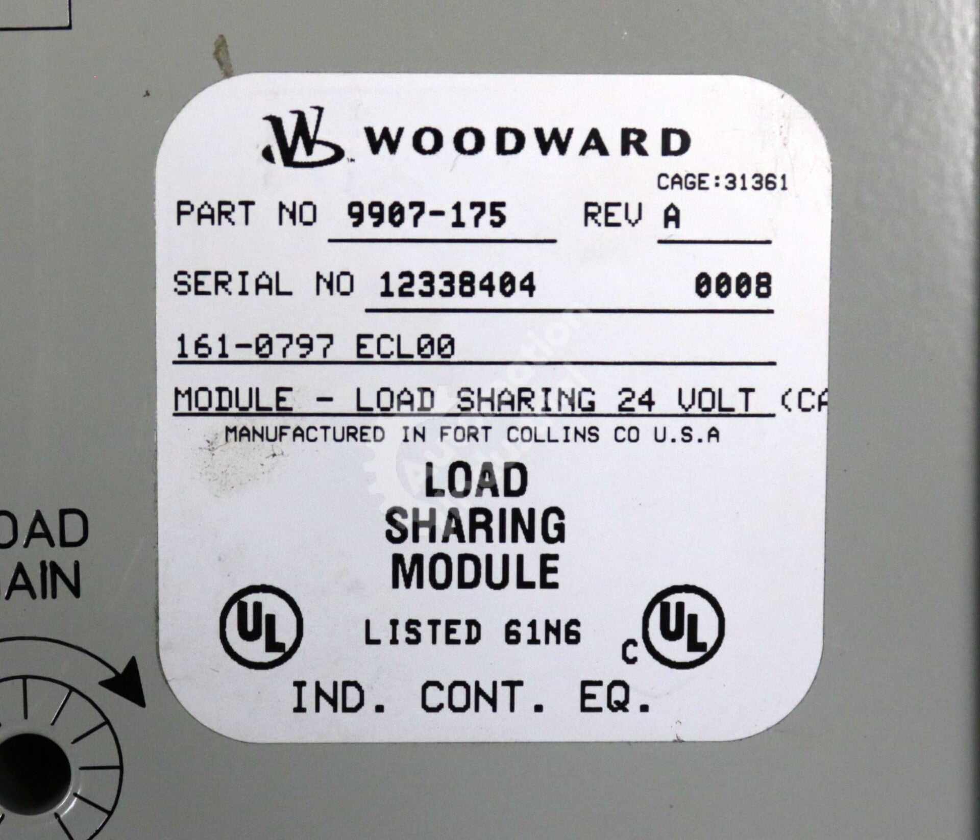 9907-175 By Woodward 24 Volt Load Sharing Module