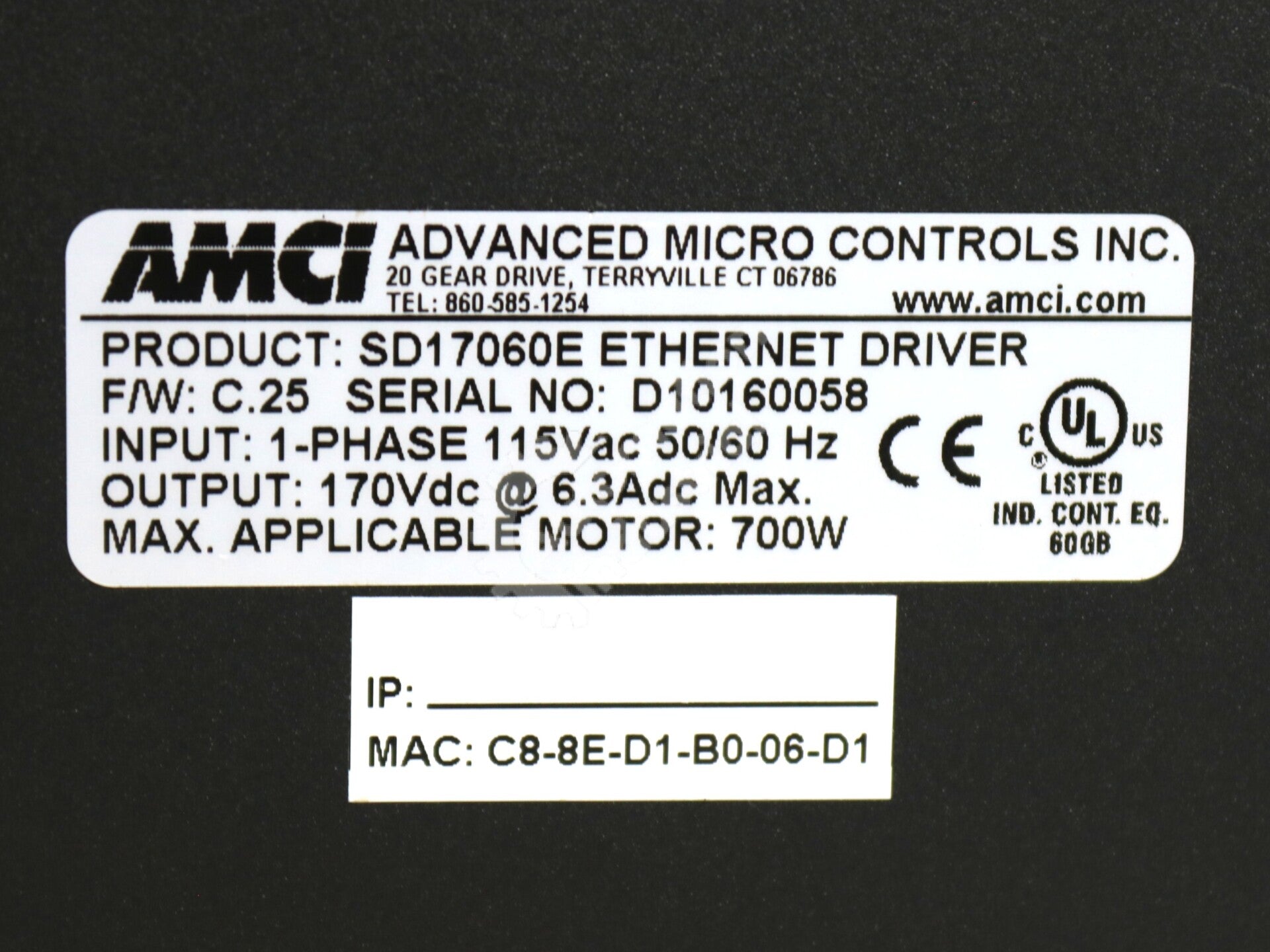 SD17060E By AMCI Micro-Stepping Motor Driver and Indexer