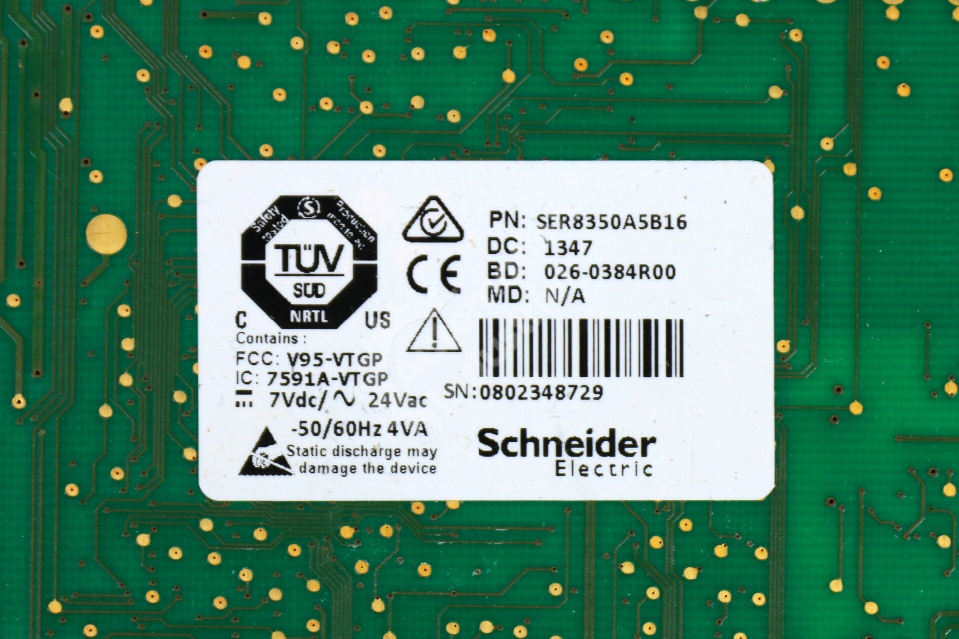 SER8350A5P04 By Schneider Electric Line-Voltage Fan Coil Room Controller NSFP