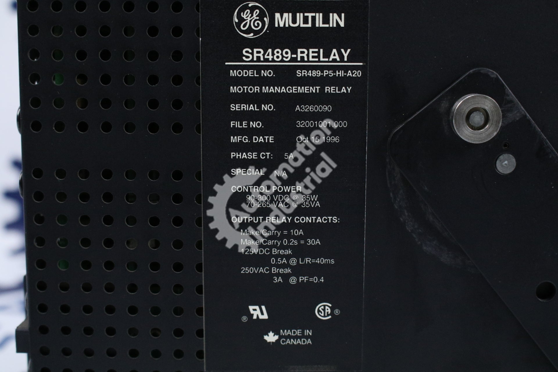 GE Multilin 489-P5-HI-A20 Generator Management Relay