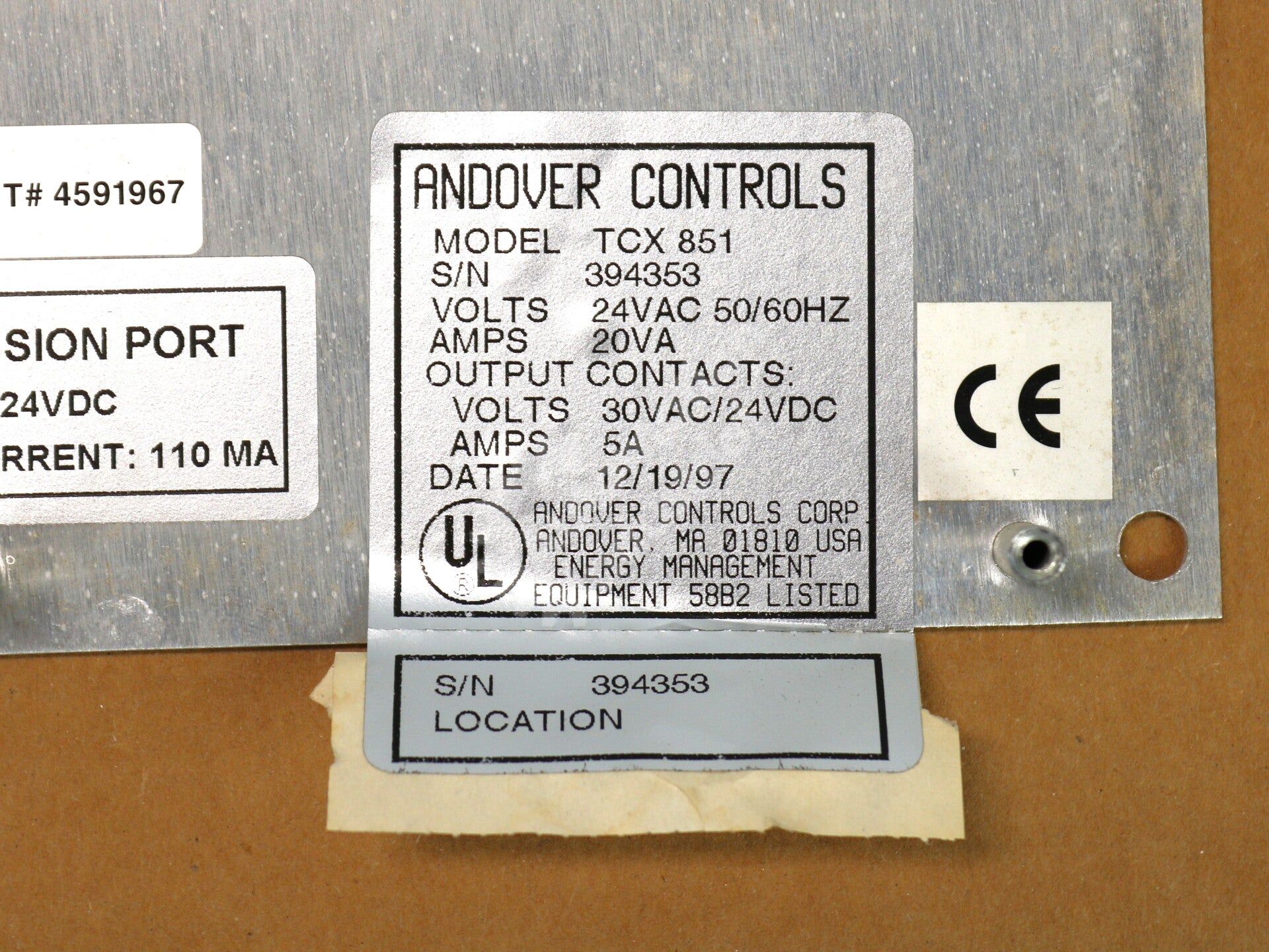 TCX 851 By Schneider Electric 05-1000-753 HVAC Terminal Control Unit