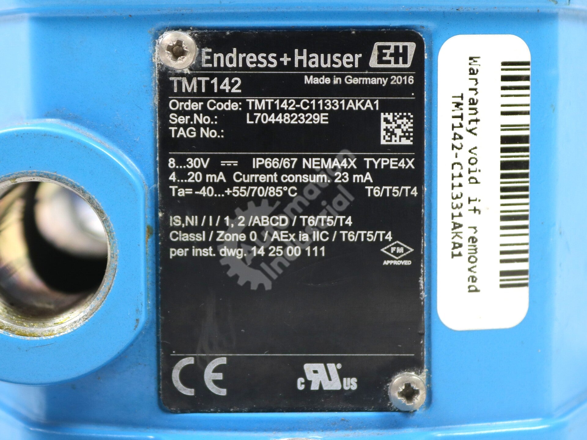 TMT142-C11331AKA1 By Endress+Hauser Temperature Transmitter No Display