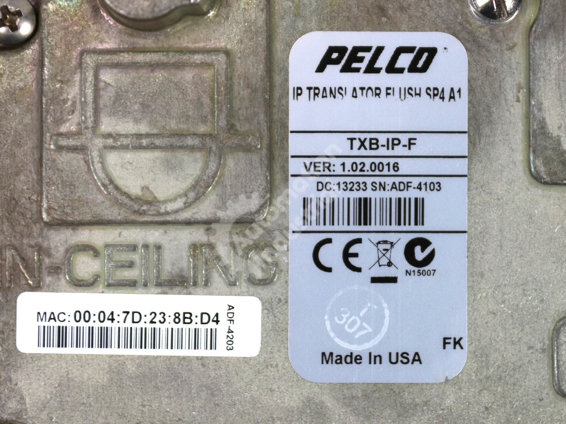TXB-IP-F By Pelco In-Ceiling IP Network Communications Module