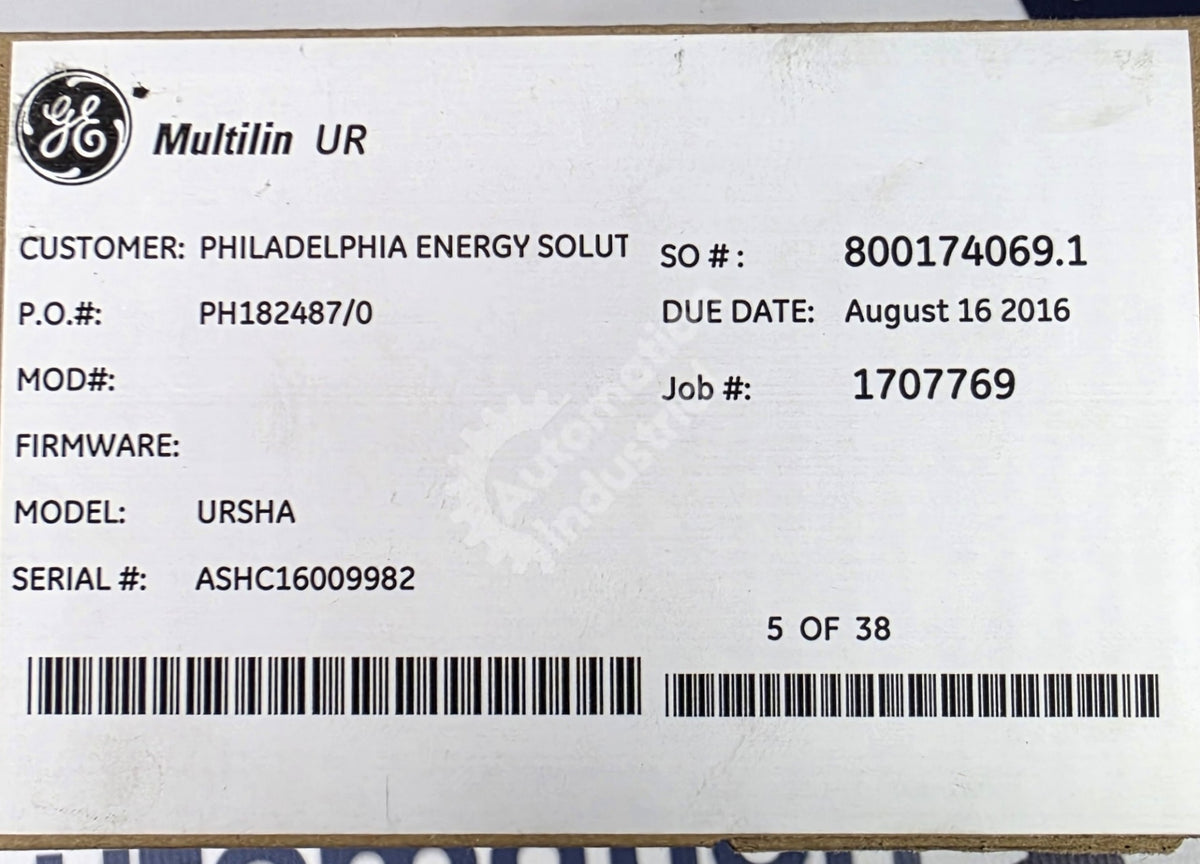 UR SHA By GE Vernova Multilin UR-SHA Power Supply Module Sealed