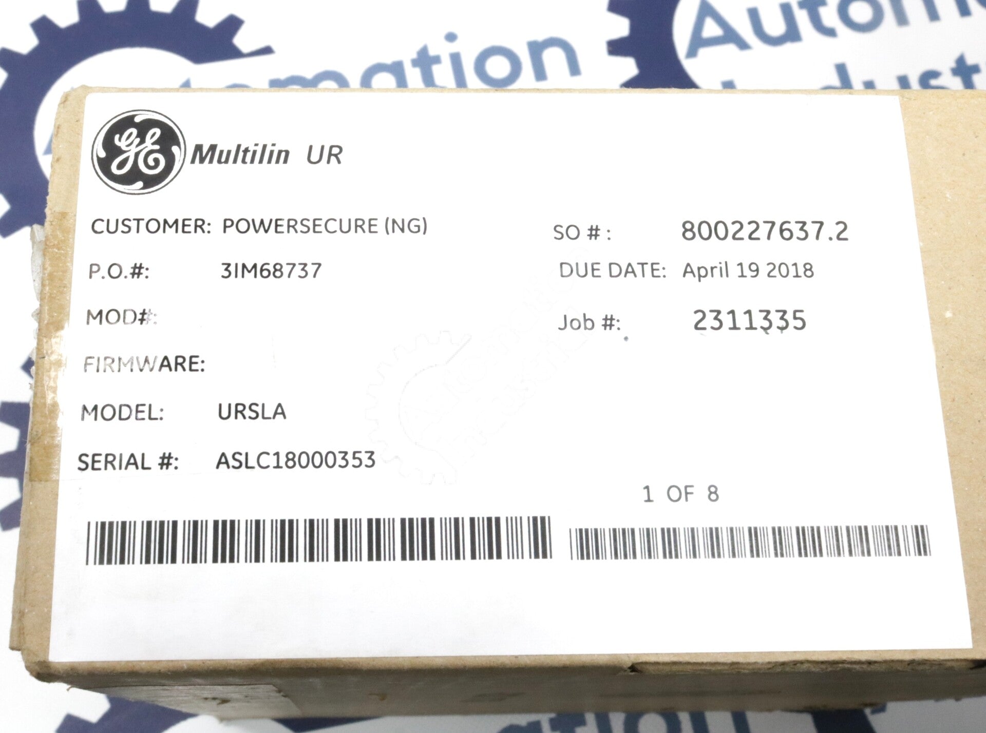 UR SLA By GE Multilin UR-SLA Power Supply Module New Surplus Factory Package