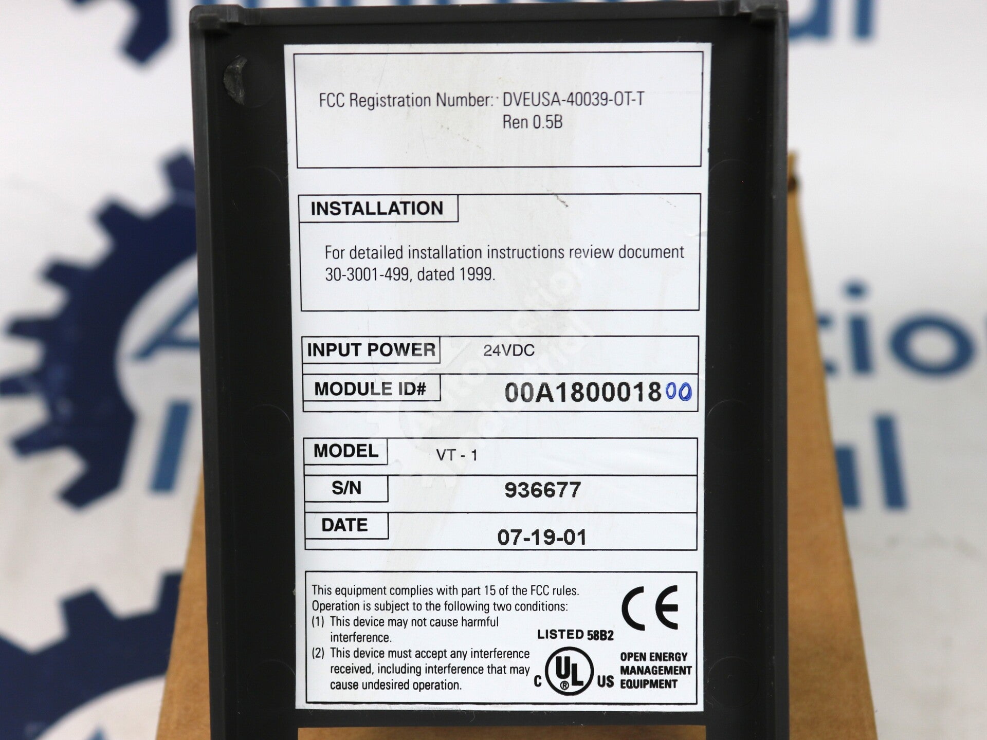 VT-1 By Schneider Electric Voice Output Touch-Tone Input Telecom Module