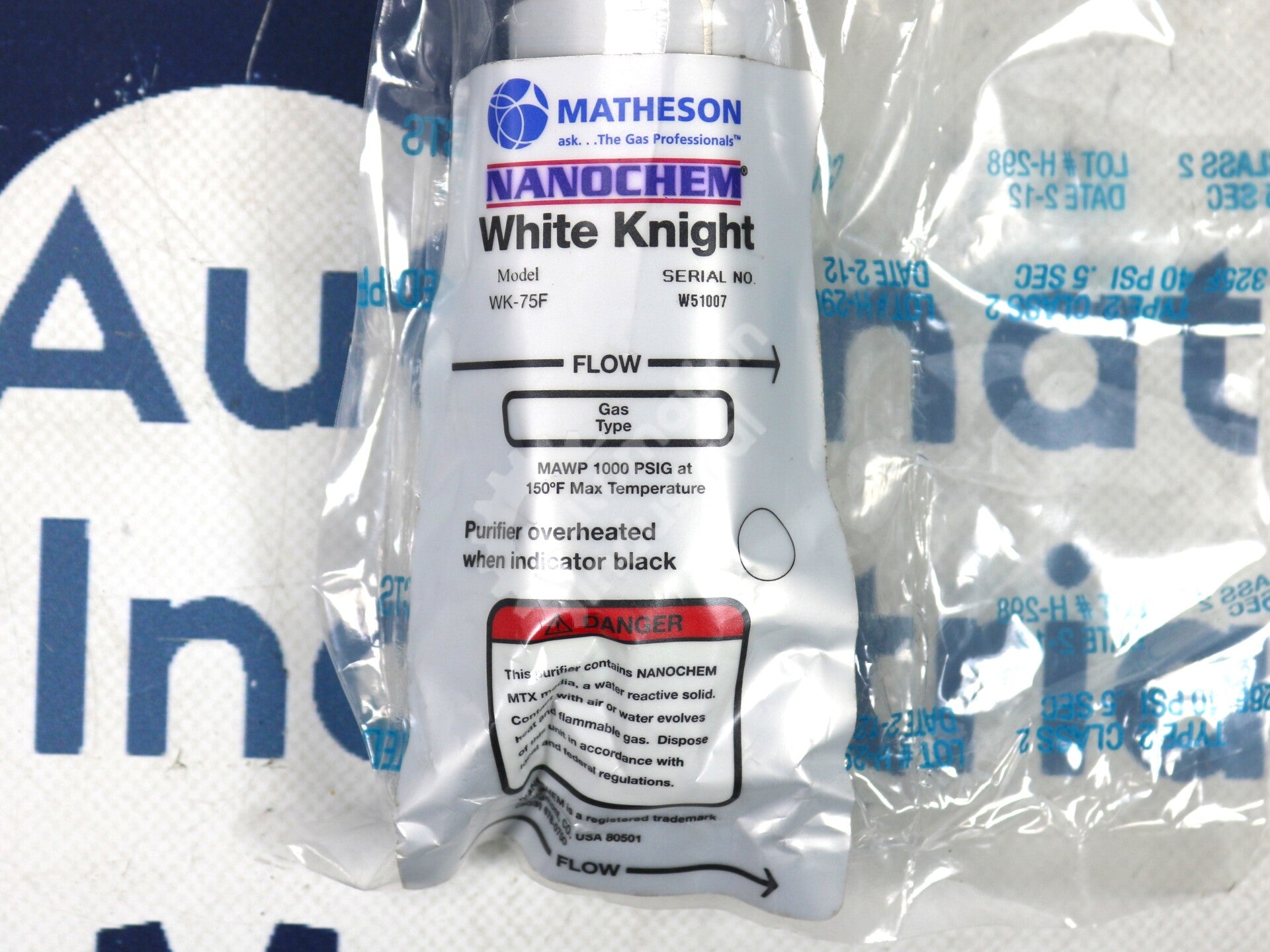 WK-75F By Matheson 5slpm 1000psig White Knight Gas Purifier