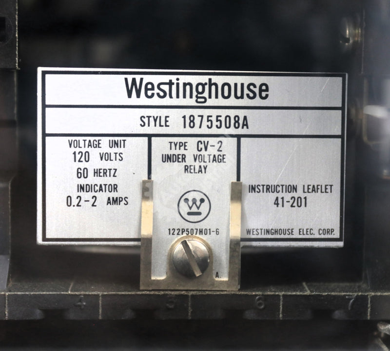 1875508A by Westinghouse CV Under Voltage Relay CV-2 Type Relay
