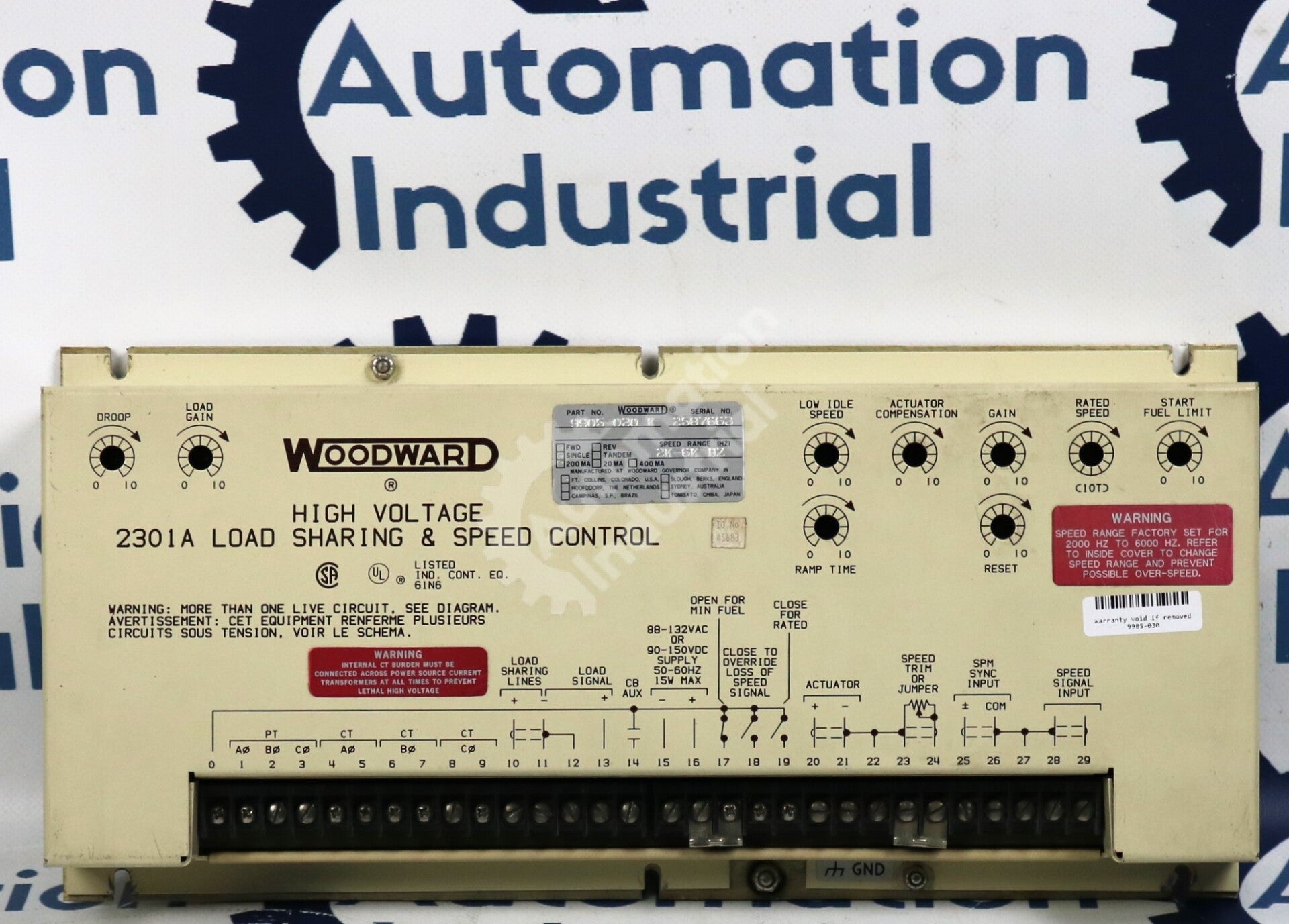 9905-030 By Woodward Load Sharing Speed Control Device.