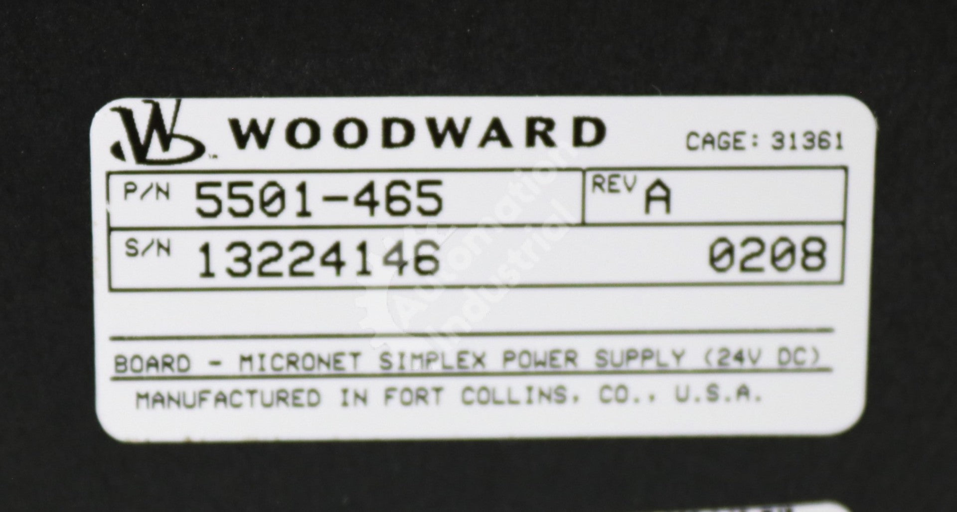 5501-465 by Woodward Simplex Power Supply Board New Surplus No Box