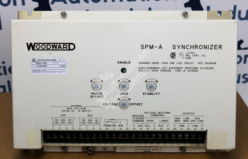 9905-003 by Woodward Speed & Phase Matching Synchronizer SPM-A