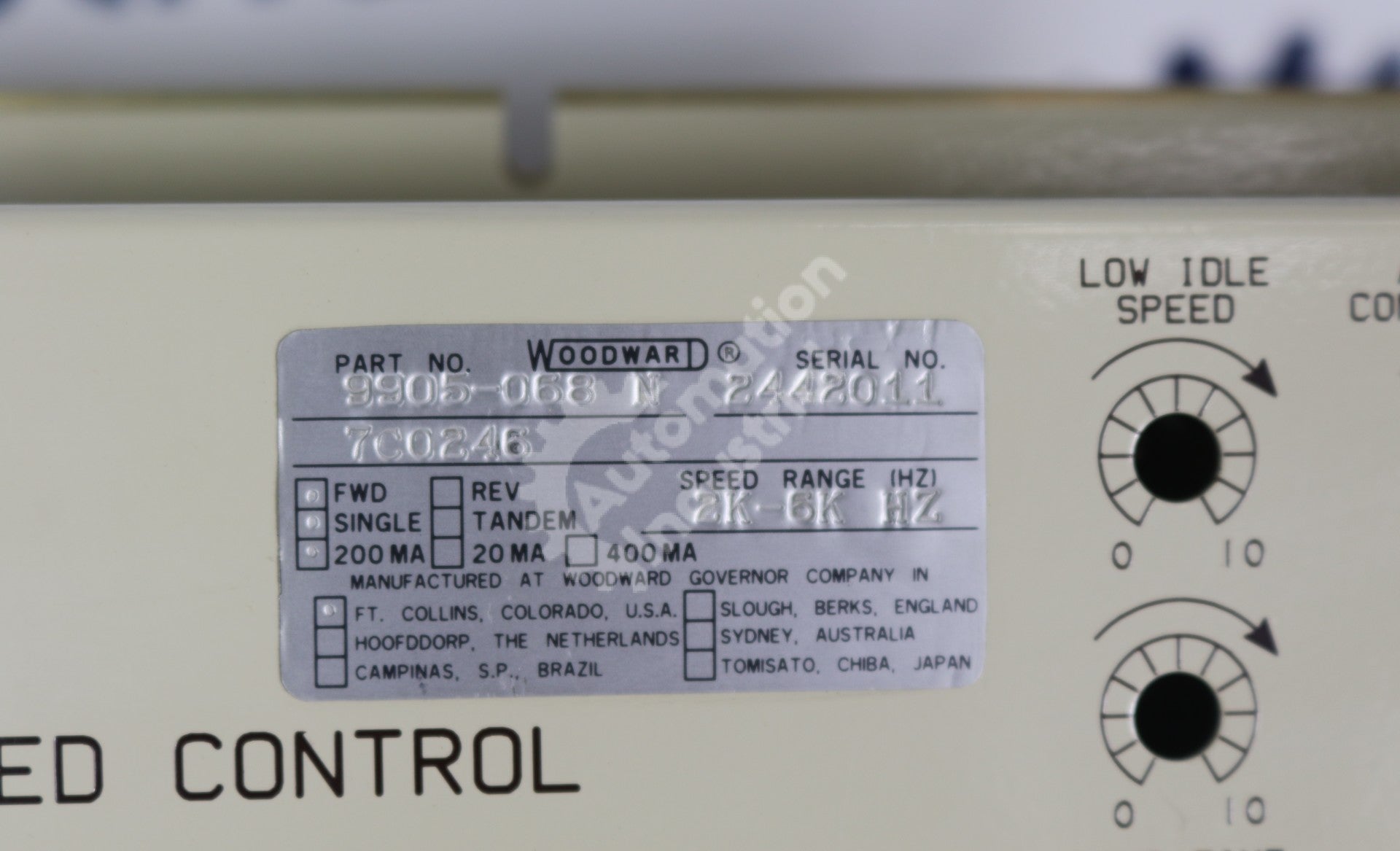 9905-068 by Woodward Load Sharing & Speed Control Module 2301A Series