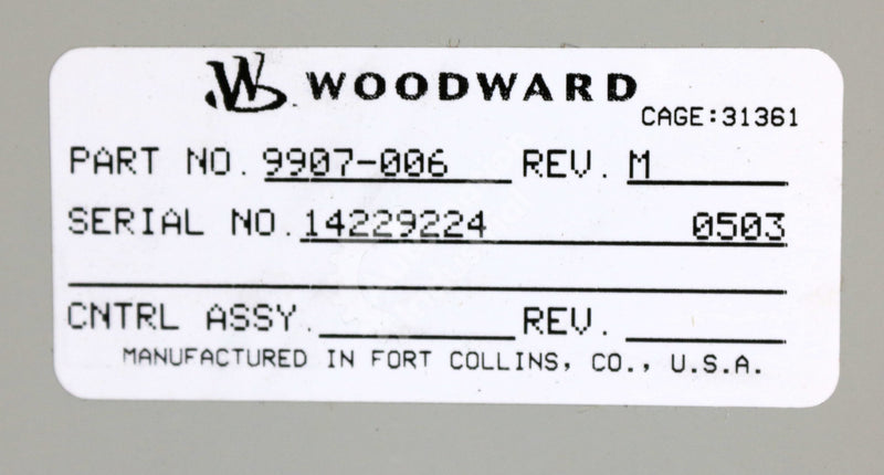 9907-006 by Woodward 3 Phase Digital Microprocessor MSLC New Surplus No Box