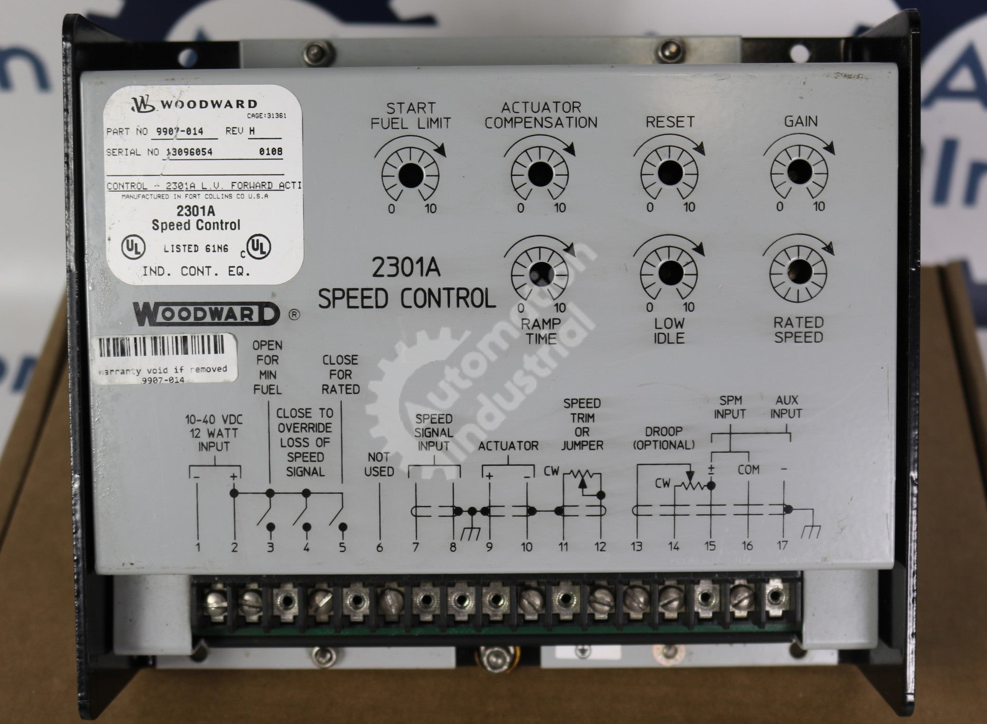 9907-014 by Woodward Full Authority Speed Control 2301A Speed Control