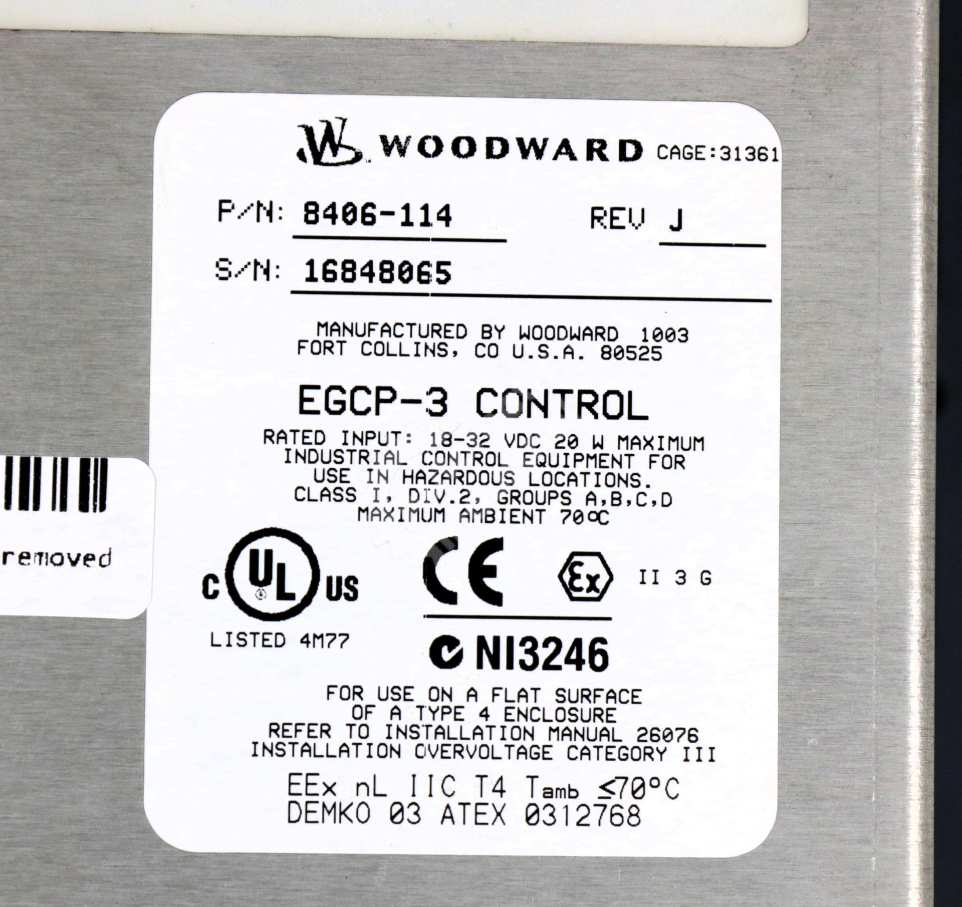 8406-114 by Woodward Dual Display MC Control Operator Interface EGCP-3 Series