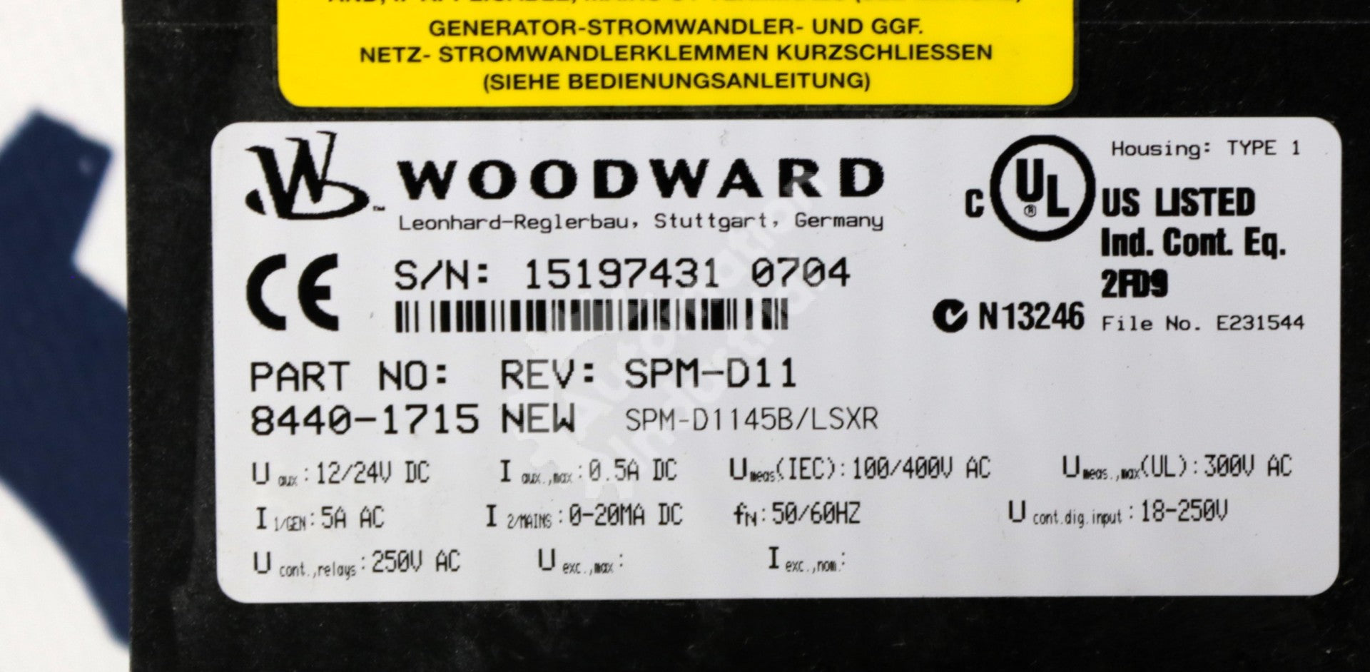 8440-1715 by Woodward  Speed & Phase Matching Synchronizer SPM-D11/LSXR