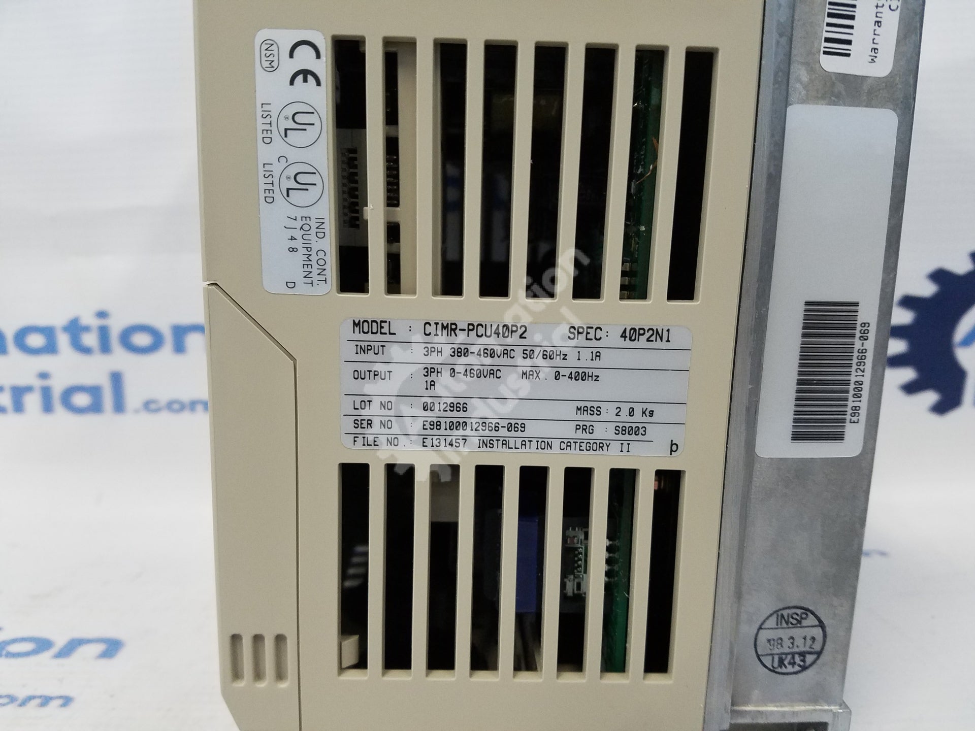 Yaskawa CIMR-PCU40P2 AC Drive 460VAC 50/60Hz 1.1A