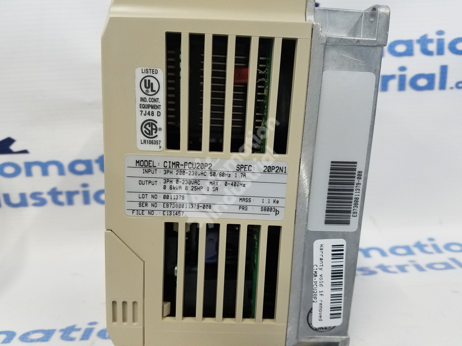 Yaskawa CIMR-PCU20P2 3PH 200-230VAC 50/60 Hz 1.7A