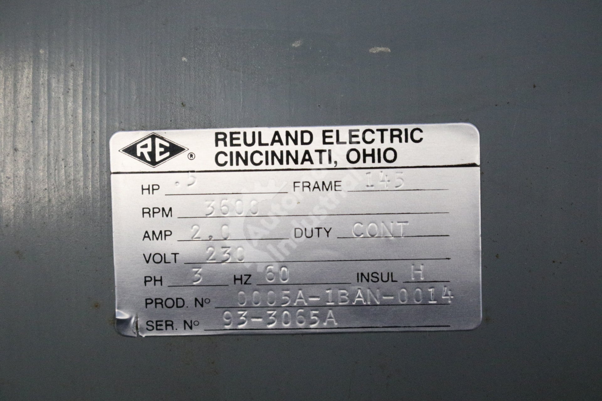 Reliance Electric 0005A-1BAN-0014 / 192OU-1LLN-0004 145 Frame Motor