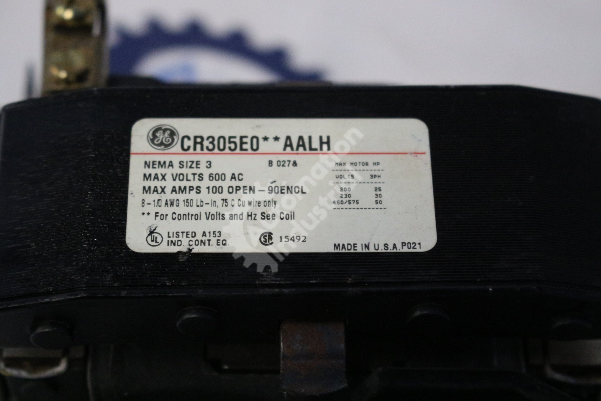 General Electric CR305E0**AALH Size 3 Contactor