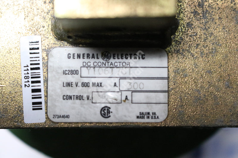 GE IC2800Y106T7CT Contactor NC 300 AMP