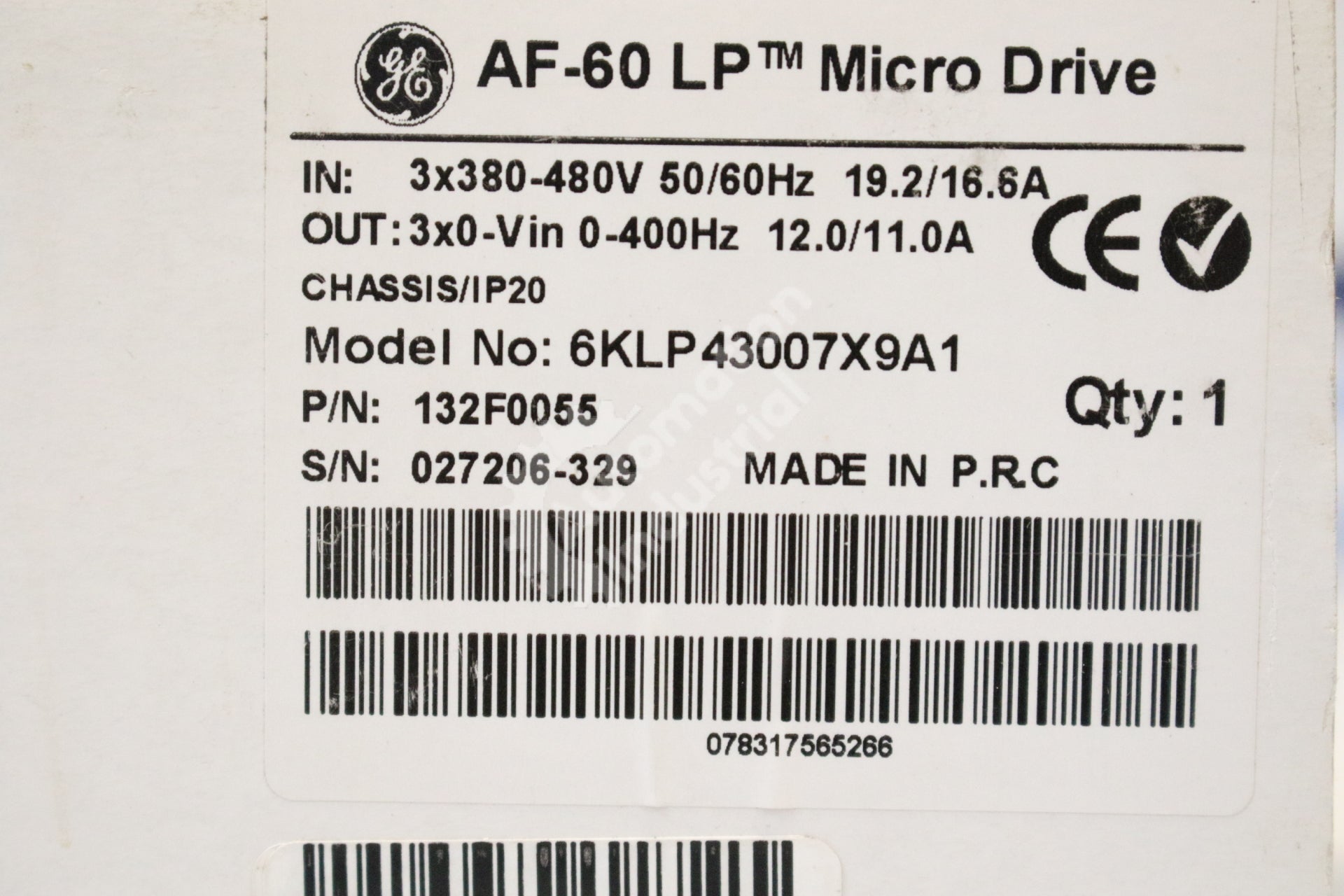 General Electric 6KLP43007X9A1  LP MICRO DRIVE OPEN BOX