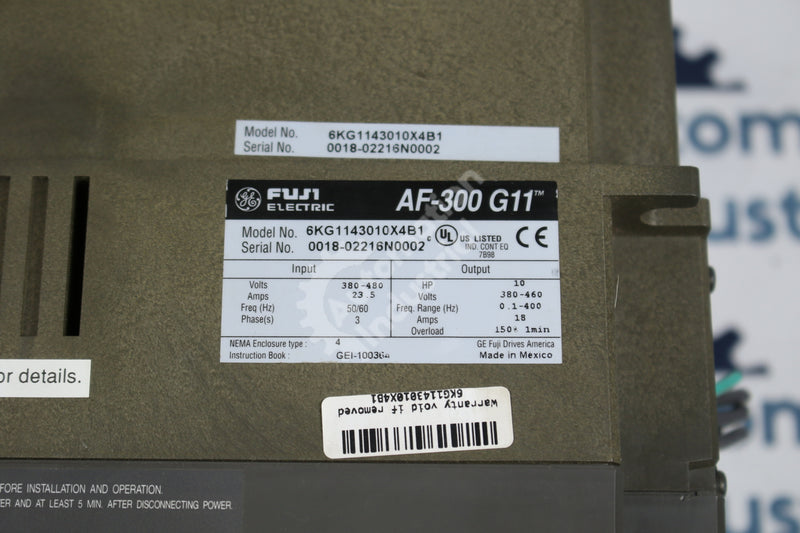 General Electric GE Fuji 6KG1143010X4B1 10HP AC Drive