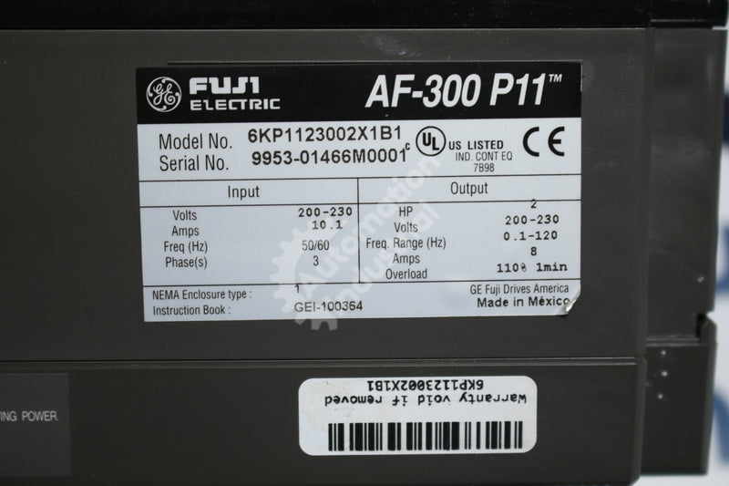 General Electric GE Fuji 6KP1123002X1B1 2HP Drive