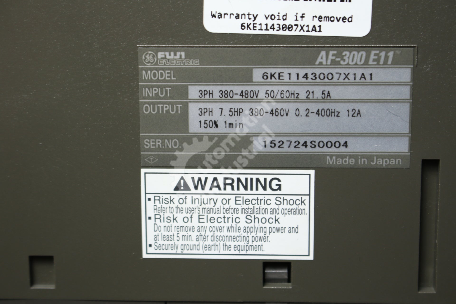 General Electric GE Fuji 6KE1143007X1A1 7.5 HP Drive NEW