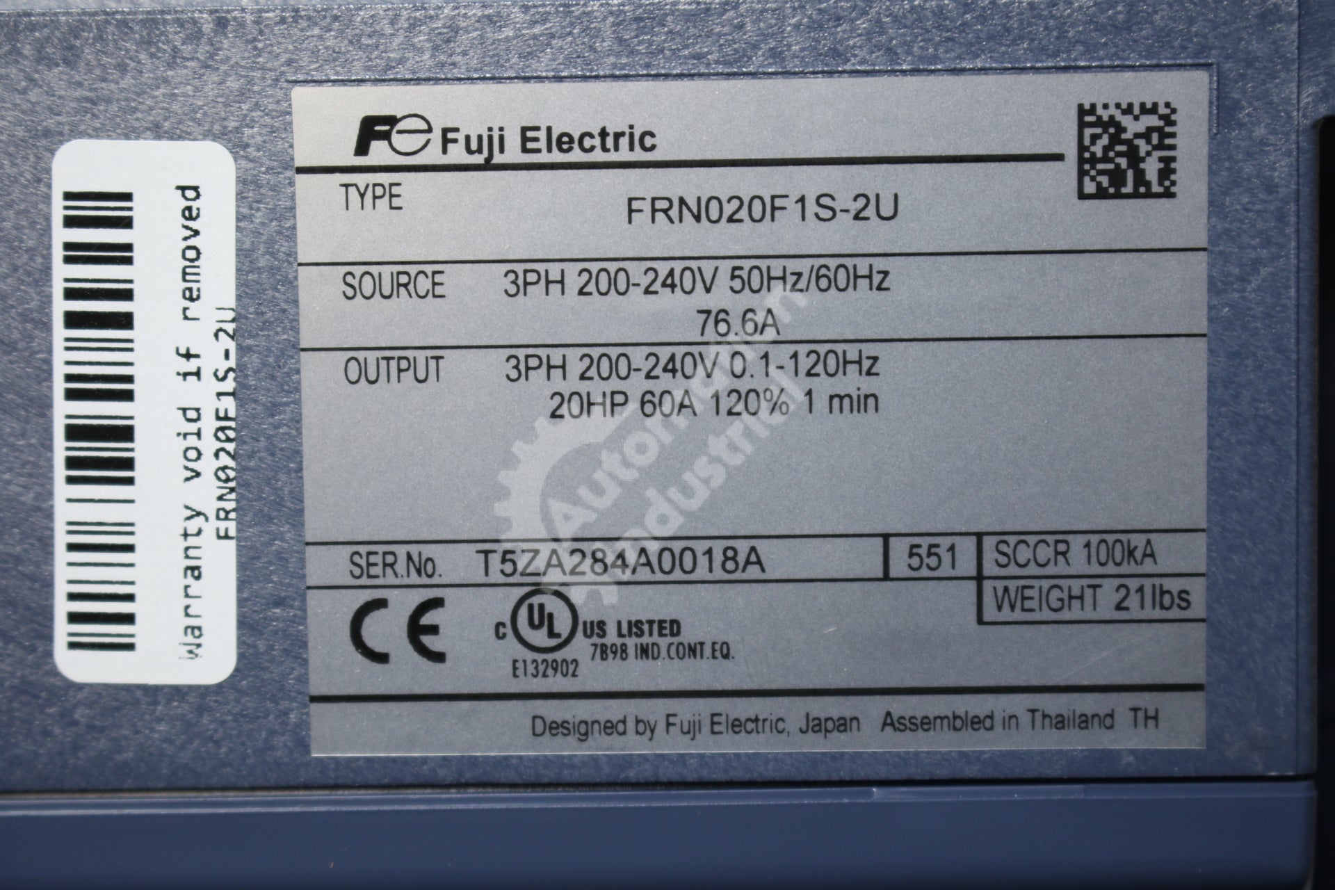 Fuji Electric FRN020F1S-2U 20 HP Drive New