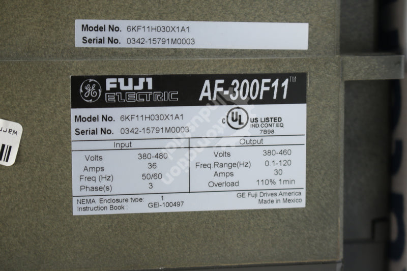GE General Electric Fuji 6KF11H030X1A1 380-460VAC 50/60HZ 36AMPS 3-Phase Drive