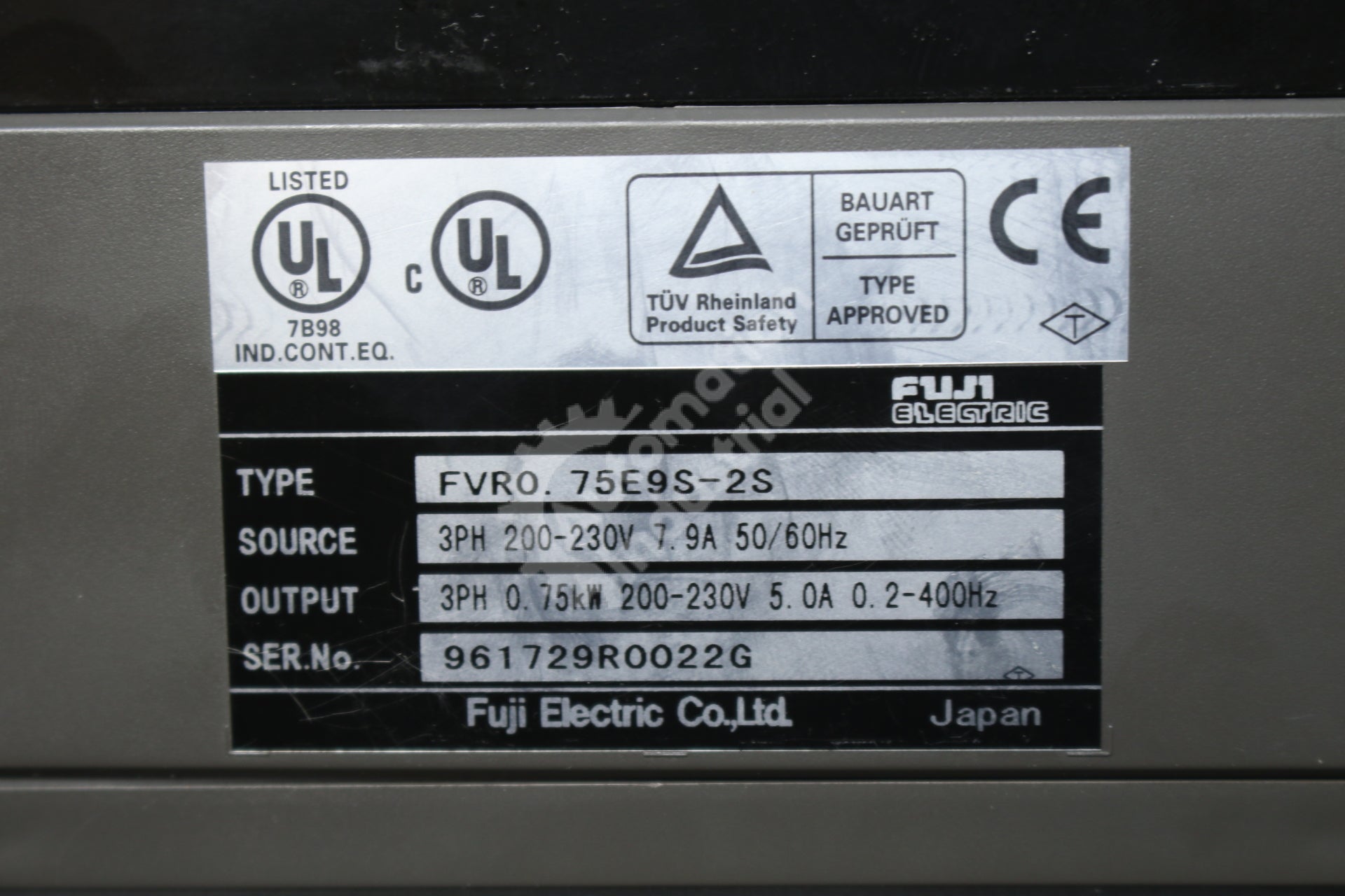 Fuji Electric FVR0.75E9S-2S 75E9S-2S 0.75kW 3PH 230V Inversion Drive