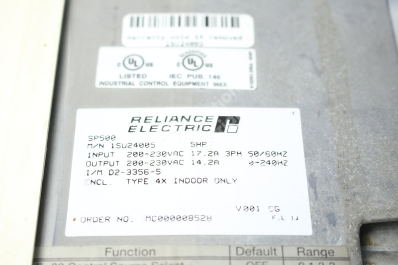Reliance Electric 1SU24005 SP500 5HP 3 Phase AC Drive