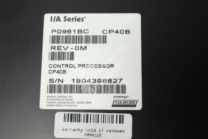 Foxboro P0961BC CP40B Control Processor