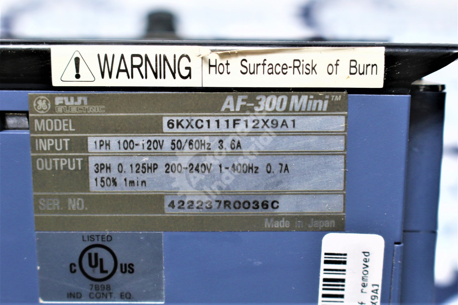 General Electric GE Fuji 6KXC111F12X9A1 .12HP Drive