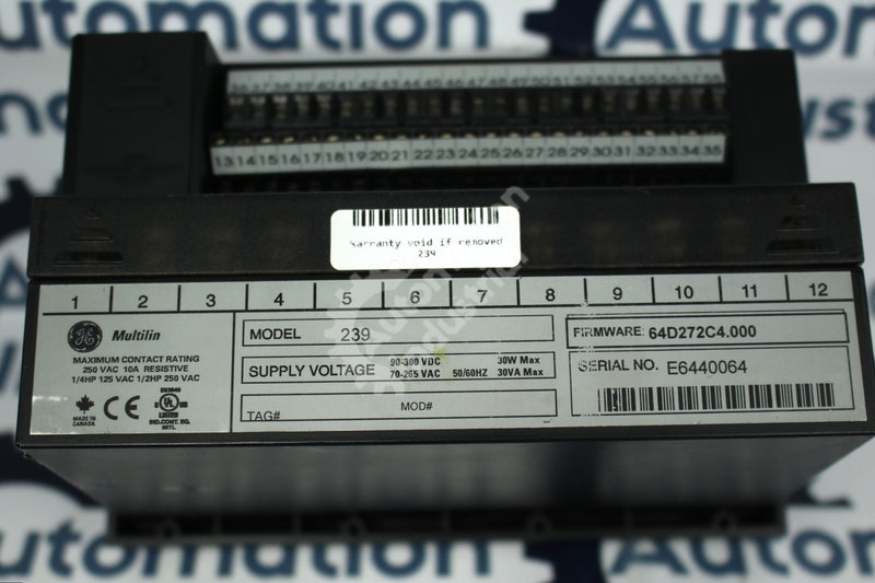 GE Multilin 239 Motor Protection Relay