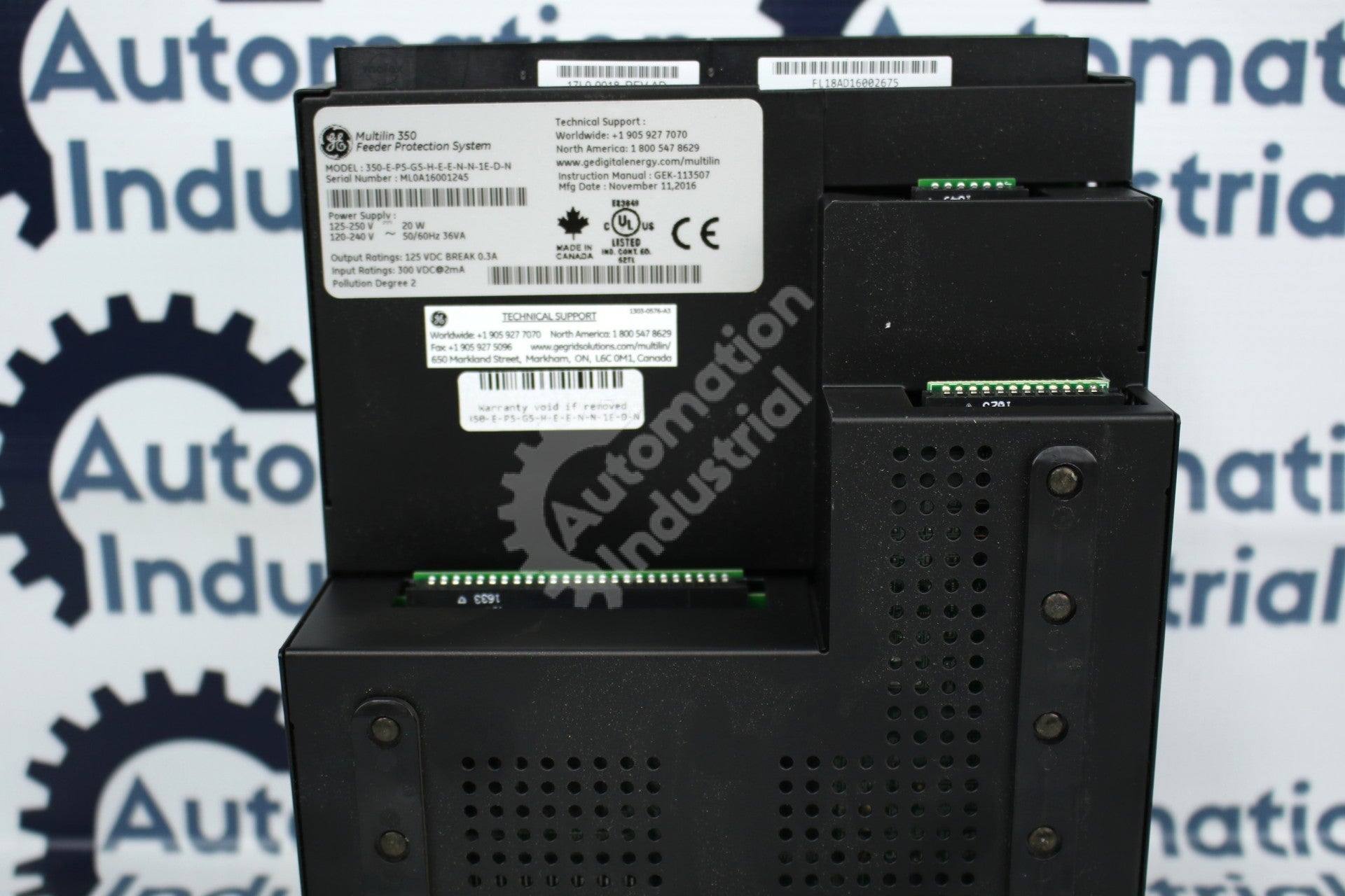 GE Multilin 350-E-P5-G5-H-E-E-N-N-1E-D-N Feeder Protection System