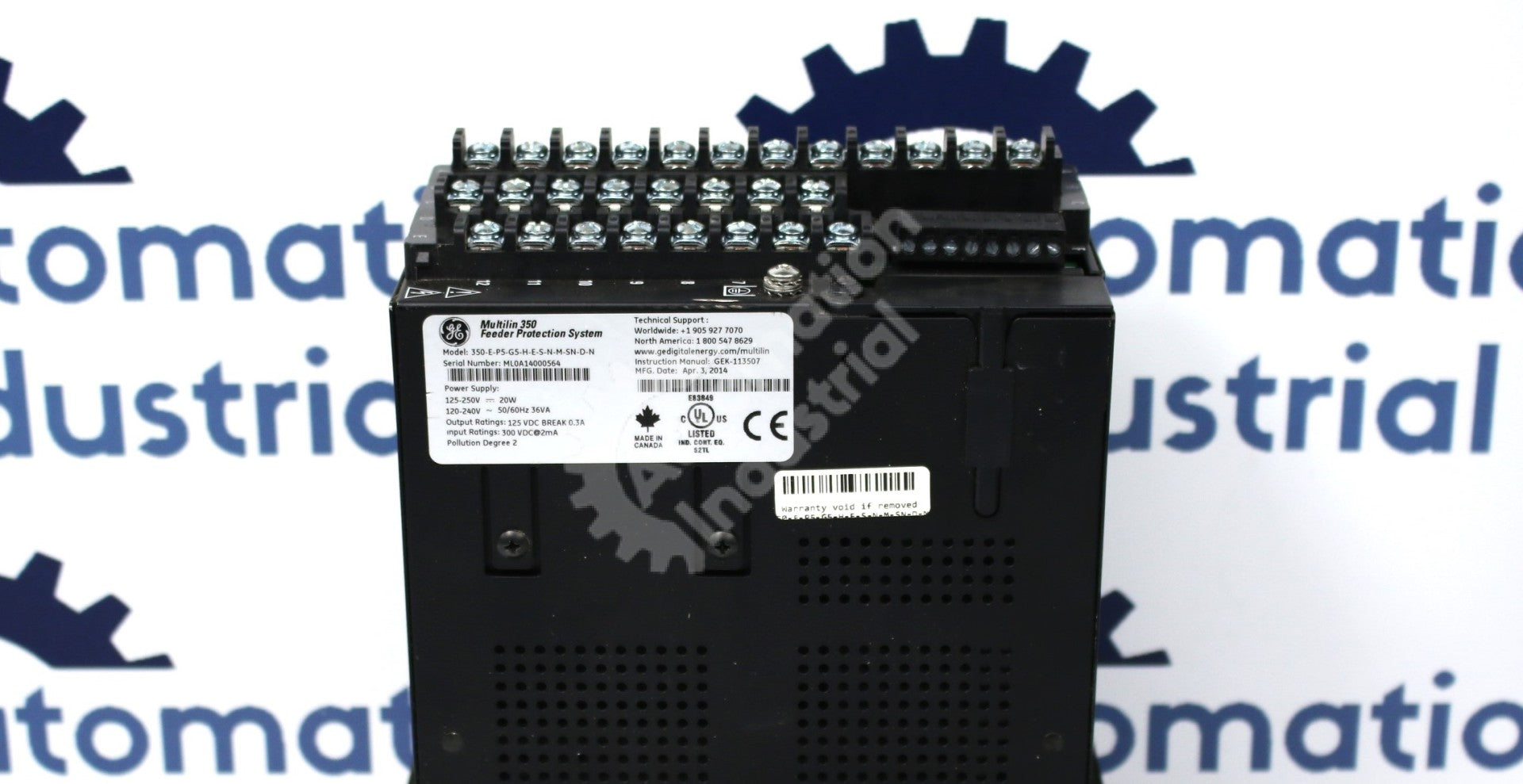 GE Multilin 350-E-P5-G5-H-E-S-N-M-SN-D-N Feeder Protection System