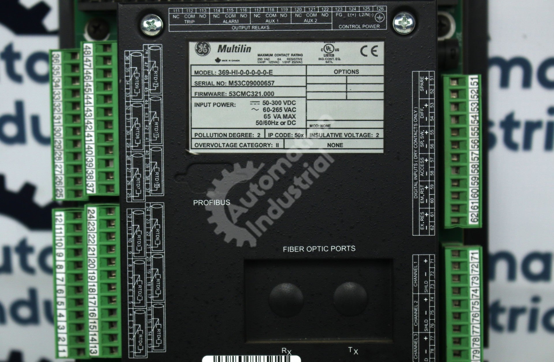 GE Multilin 369-HI-0-0-0-0-0-E Motor Management Relay