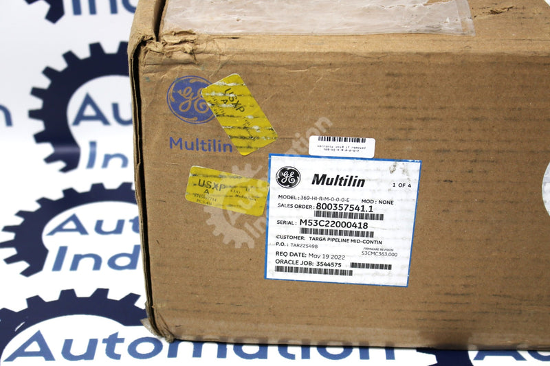 GE Multilin 369-HI-R-M-0-0-0-E Motor Management Relay New Surplus Factory Package