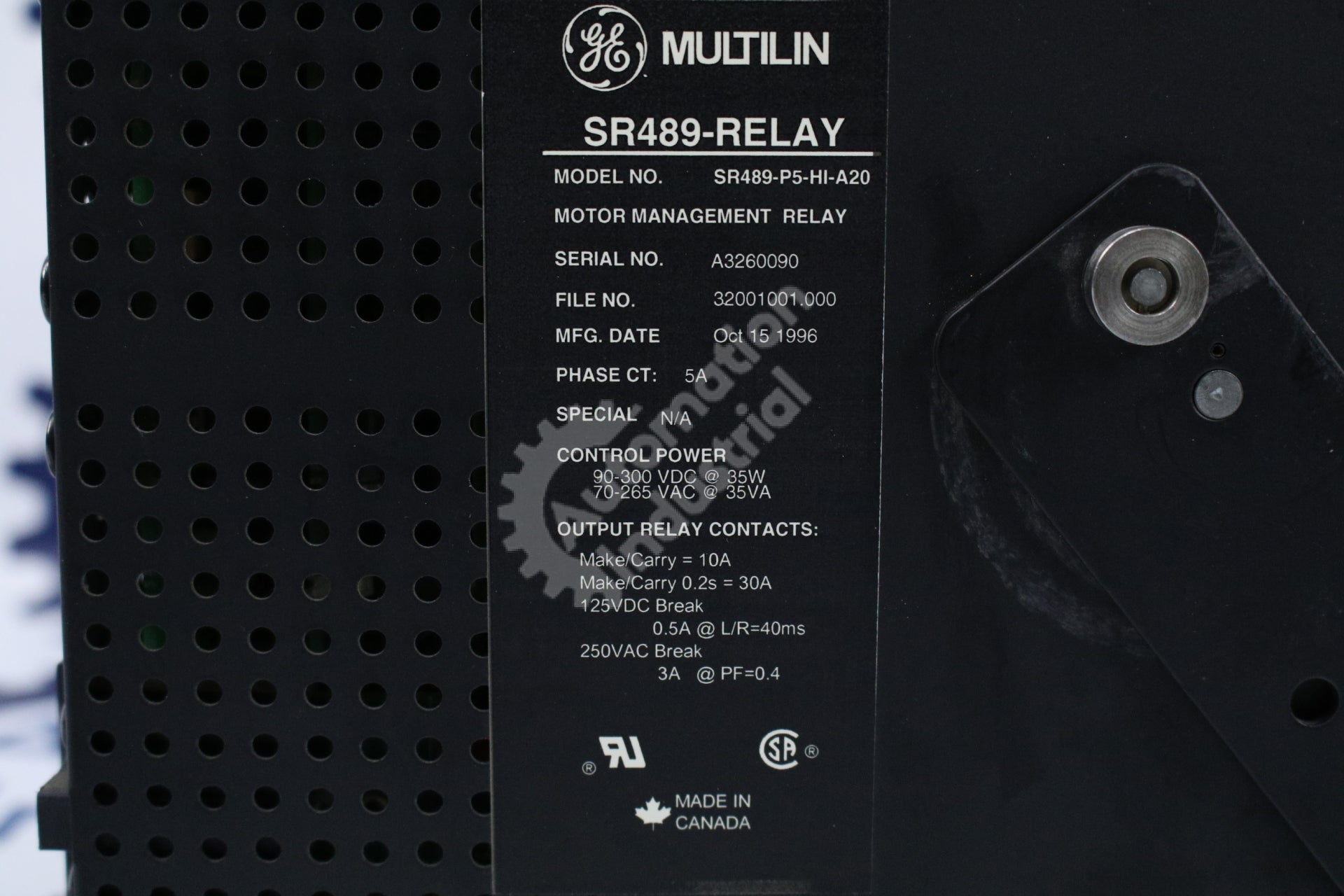 GE Multilin 489-P5-HI-A20 Generator Management Relay