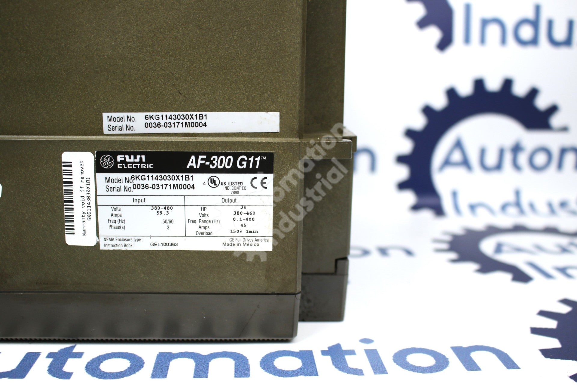 General Electric GE Fuji 6KG1143030X1B1 30 HP Drive