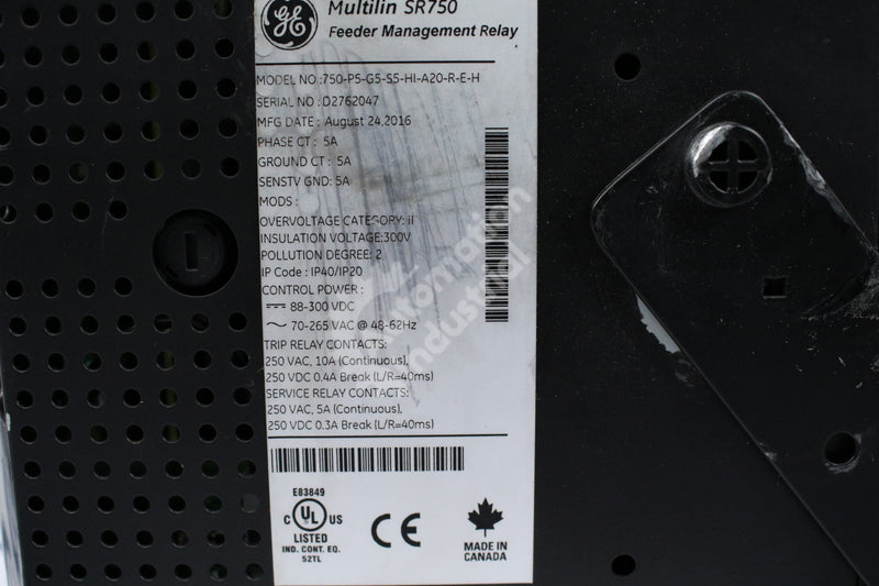 GE General Electric Multilin 750-P5-G5-S5-HI-A20-R-E-H 750/760 Feeder Management Relay