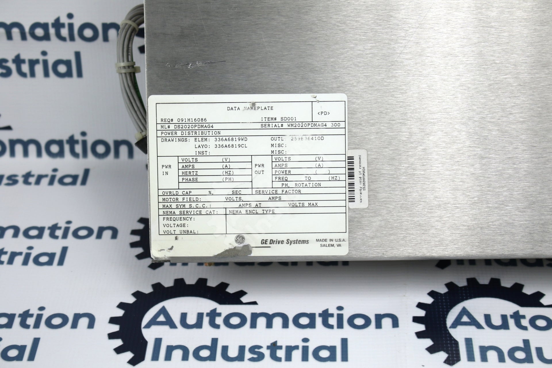 GE General Electric DS2020PDMAG4 Power Distribution Module Mark V